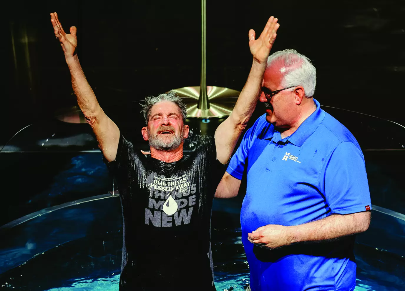 Man being baptized